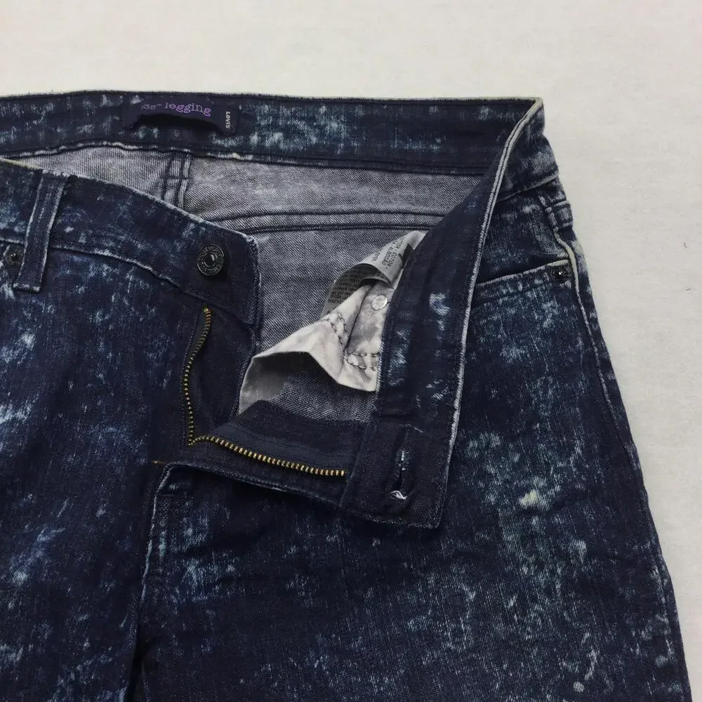 Levis 535 Legging Jegging Jeans Juniors 13 Blue Acid Wash Slim Stretch Denim